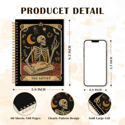Qabliqo Artist Gifts for Men Women Spiral Notebook Journal - color: Artist