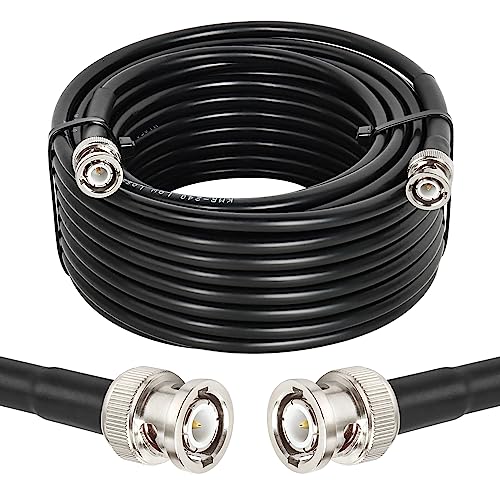 MOOKEERF RG8X BNC Male to BNC Male Coaxial Cable 30FT 50 ohm Ultra Low Loss for Antenna, RF Radio, Modem, Oscilloscope, Spectrum, Analyzer, Signal Generator - size: 30FT