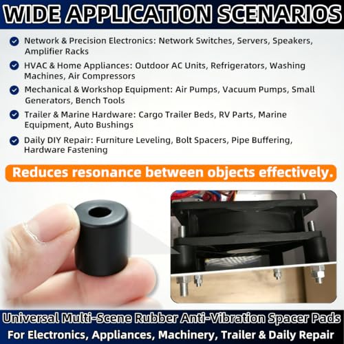 12 Pcs Round Rubber Spacers & Rubbers Bushings,0.8" OD × 0.3" ID × 0.8" Thick,Washer Anti Vibration Pads Thick Rubber Pad,Multi Purpose Mechanical Vibration Damping Isolators for Bolts,Car,Boat,Home