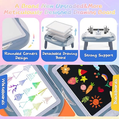 MAYESAR Magnetic Board for Kids, 1-2 Year Old Boy Gifts with Magnetic Letters and Numbers, Toddler Easel for Boy Birthday Christmas Gift (Blue) - color: Blue
