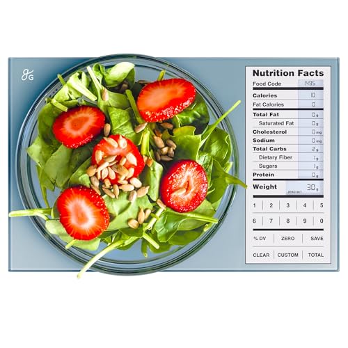 Greater Goods Food Scale with Nutrition Calculator, 2,000 Codes (Blue) - color: Stone Blue