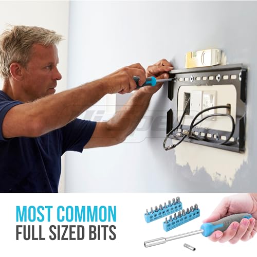 Hi-Spec Household Starter Tool Set with Carry Toolbox for Dorms, Blue - color: Blue