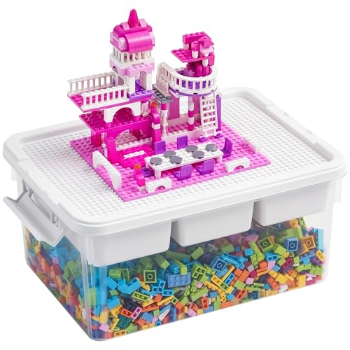 Citylife 17 QT Plastic Storage Box Building Baseplate Lid Removable Tray - size: 1 Pack-17 QT