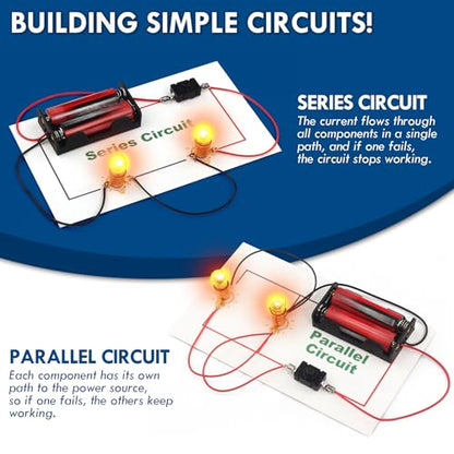 STEM Electric Circuit Kit, Electricity Science Project Light Bulb Experiments for Kids Teens, Electrical Engineering Kits Age 8-12 12-14, Fruit Energy Projects Circuits Experiment