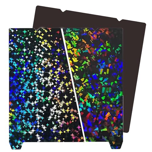 K1 K1C Smooth Build Plate with Magnetic Sticker Base (Rainbow Confetti PEF+Galaxy PEY),3D Printer Platform for Creality K1/ K1C/Ender-3 S1/Ender 5 S1/Ender 3 S1 Pro/Ender V3 KE/Ender3 V3 SE - color: Rainbow Confetti PEF+Galaxy PEY