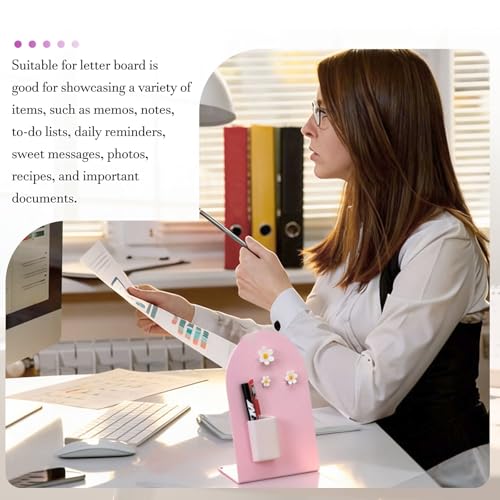 PATIKIL Magnetic Bulletin Board, W/ 3 Flower Magnets&Pen Holder - color: Black/Pink/White