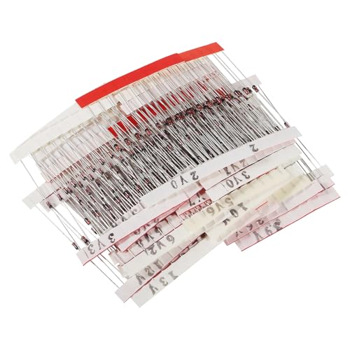 34Value 340pcs 1/2W Diodes Assorted Kit 2V 2.2V 2.4V 2.7V 3V 3.3V 3.6V 3.9V 4.3V 4.7V 5.1V 5.6V 6.2V 6.8V 7.5V 8.2V 9.1V 10V 11V 12V 13V 15V 16V 18V 20V 22V 24V 27V 30V 33V 36V 39V 43V 47V - style: 1/2W 340pcs