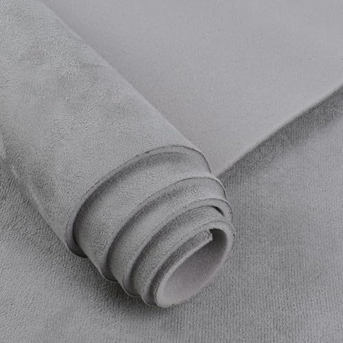 Light Gray Headliner Fabric Ultra-Fine Velvet - 96" L × 60" W Auto Head Liners, Tube Packaging with Foam Backing for Cars, Trucks, SUVs, RVs, Boats - Home Repair/DIY Headliner Material - color: Light Gray, size: 96"L×60"W