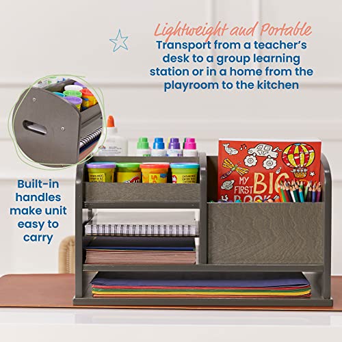 ECR4Kids Tabletop Supplies Storage Center Caddy, Classroom Essentials, Grey Wash - color: Grey Wash