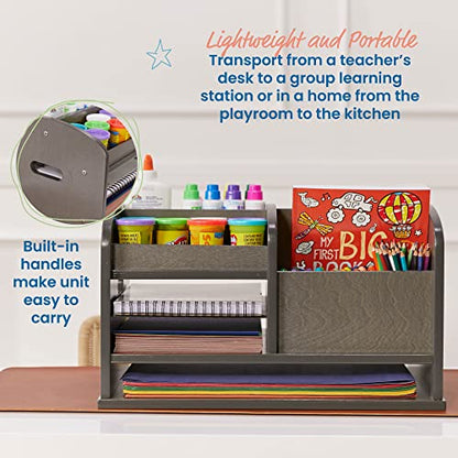 ECR4Kids Tabletop Supplies Storage Center Caddy, Classroom Essentials, Grey Wash - color: Grey Wash
