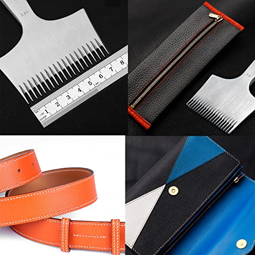 WUTA Sharp French Style Pricking Iron 20 Teeth Leather Chisel All-Polished Punching Tool Kits, Obverse 3.0 mm 20 Teeth - size: 3.0mm-20 teeth, style: Obverse