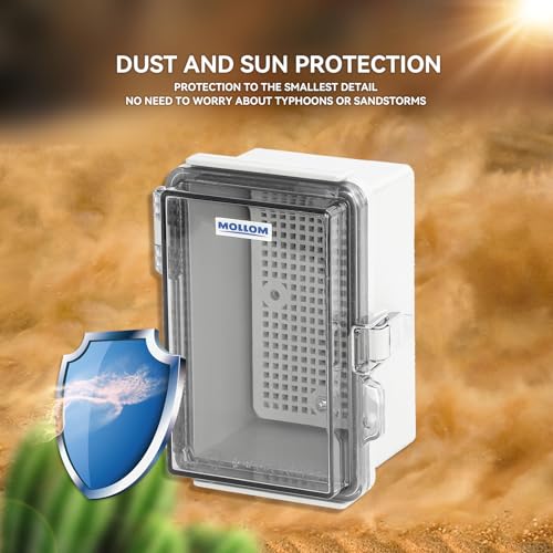 Mollom Transparent Cover Outdoor Junction Box (5.9x3.9x3.5In) - size: 5.9x3.9x3.5"