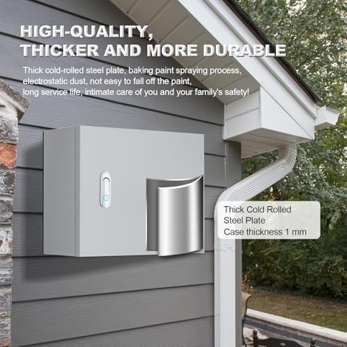 Metal Electrical Enclosure Box, Indoor&Outdoor Electrical Junction Box, Dustproof and Moisture Proof Metal Electrical Box with Safety Lock，Universal Electric Equipment Enclosure Box - size: 10"×12"×8"