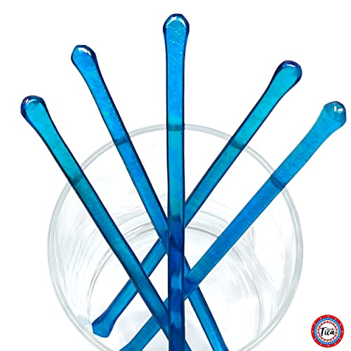 studioTica Handmade Glass Swizzle Sticks: Capri Fire, Set of 5 - color: Capri Fire