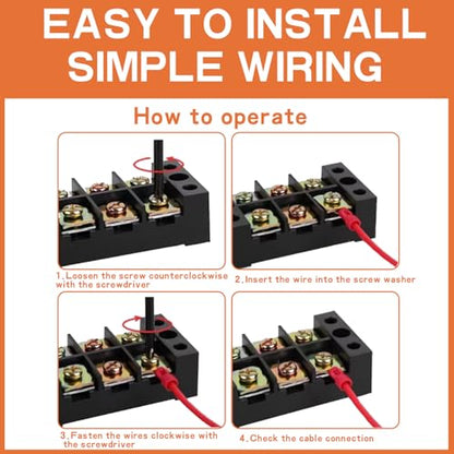 4PCS 6 Circuits Dual Row Screw Terminals Strip with 48PCS Connector - style: 6 Circuits