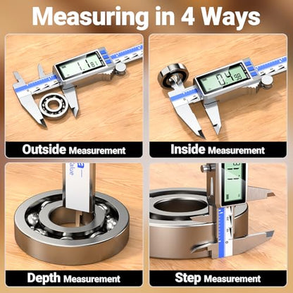 Preciva Digital Caliper 8 Inch, Rechargeable Stainless Steel - size: 8 Inch