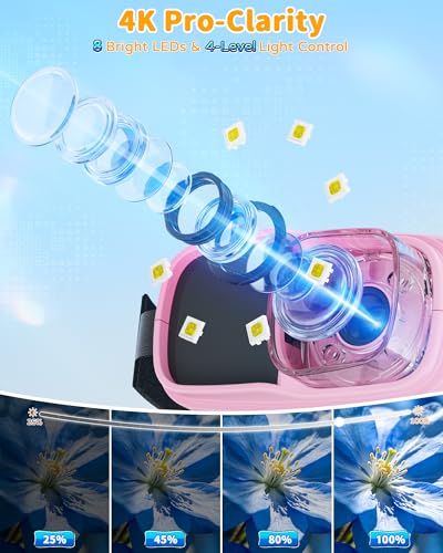 1000X Handheld Microscope for Kids, 4K Digital Kids Microscope Science Kits - color: Pink