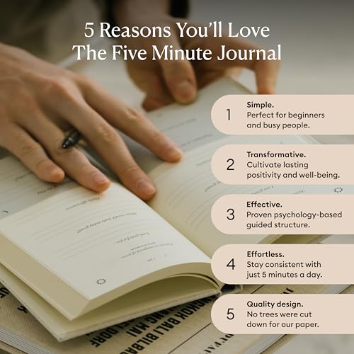 Intelligent Change The Five Minute Journal, Original Daily Gratitude 2025, Reflection Manifestation for Mindfulness, Undated Daily with Gold Foiling, Plastic-Free, Green - color: Earth Green