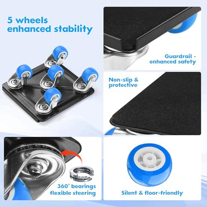 Heavy Duty Furniture Moving Tool Set, Supports up to 1000 Pounds, 5 Wheel Metal Furniture Mover, Furniture Dolly, Appliance Furniture Sliders with Wheels, Furniture Lifter Tool (Blue, 4.3" x4.3") - size: 4.3" x4.3"