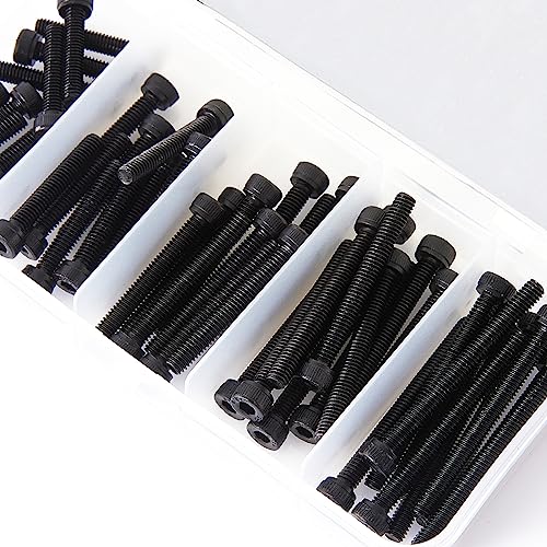 M4 x 20mm 25mm 30mm 35mm 40mm Hex Socket Head Cap Screws Bolts, 12.9 Grade Alloy Steel, Black Oxide Finish, Metric Allen Drive, Fully Threaded, Assortment Kit 50Pcs - size: Socket M4x20-40 mm