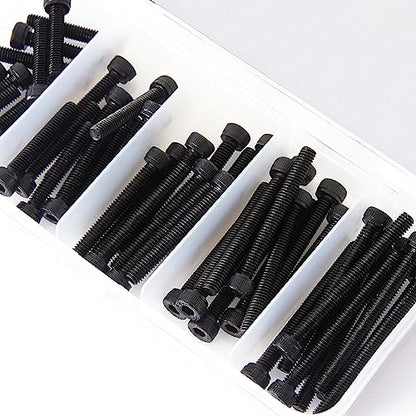 M4 x 20mm 25mm 30mm 35mm 40mm Hex Socket Head Cap Screws Bolts, 12.9 Grade Alloy Steel, Black Oxide Finish, Metric Allen Drive, Fully Threaded, Assortment Kit 50Pcs - size: Socket M4x20-40 mm