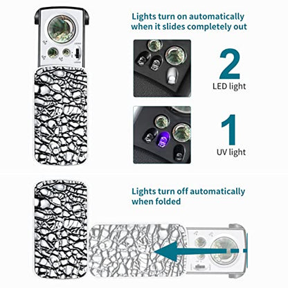 JARLINK 2 Pack 30X 60X 90X Illuminated Jewelers Loupe - color: White