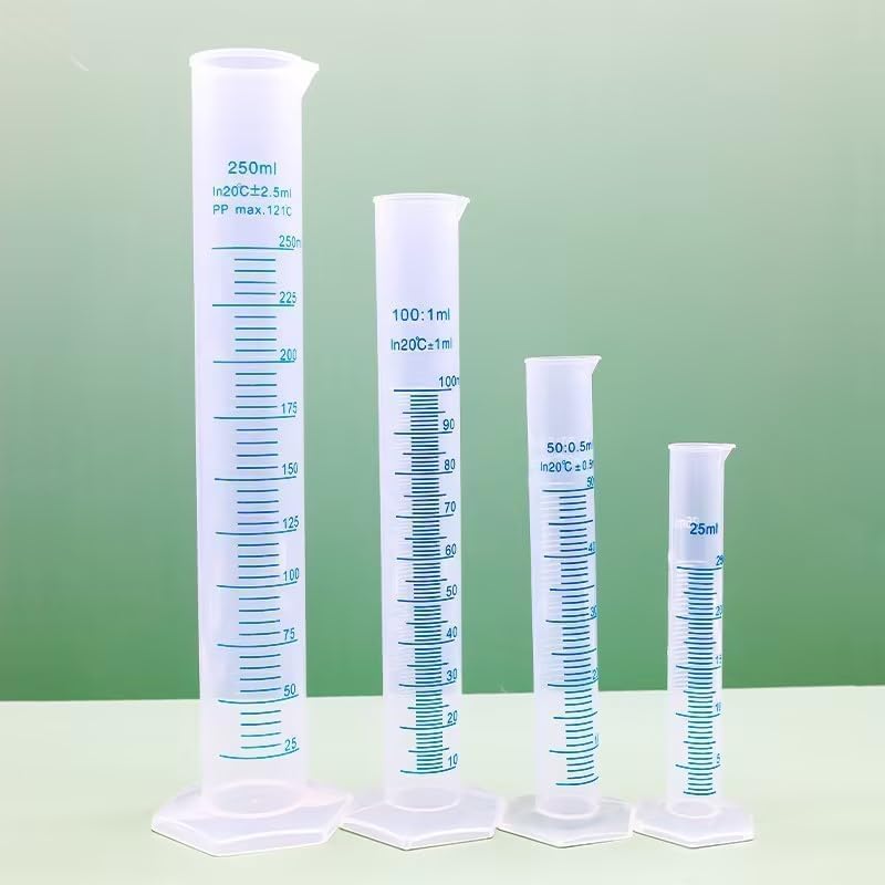 1PC 100ml Plastic Graduated Cylinder - Transparent Measuring Cylinder Set for Science Lab Experiments, Chemistry and Laboratory Equipment with Precise mL Markings