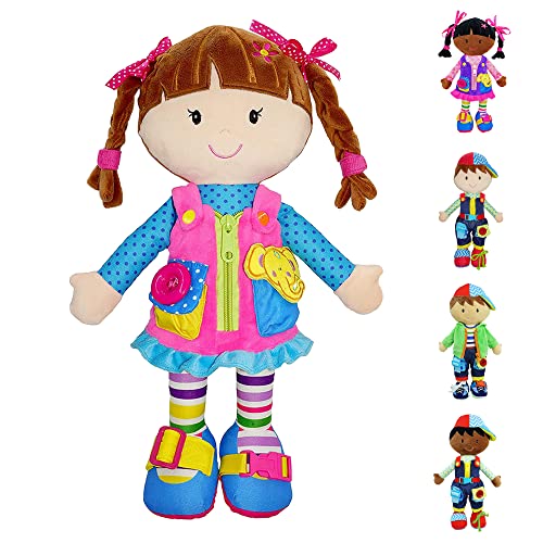 June Garden 15" Belle Montessori Learn-to-Dress Plush Doll - color: Belle