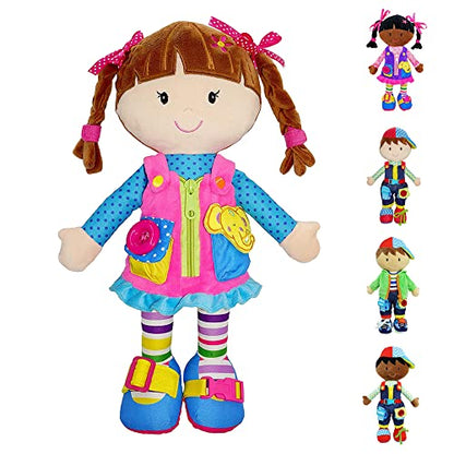 June Garden 15" Belle Montessori Learn-to-Dress Plush Doll - color: Belle