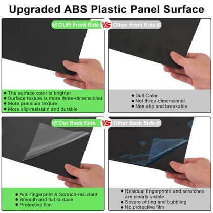 4Pack Black ABS Plastic Sheet 14" x 18" x 1/8" Thick Black Rigid Thermoplastic Sheet (Upgrade Surface) 3MM Flexible High Tensile ABS Moldable Plastic Panel for Crafts, DIY, Signs - color: Black, size: 14" x 18" x 1/8"