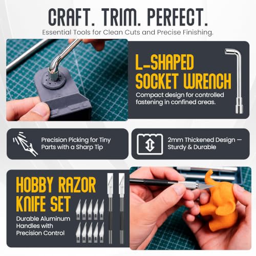 64 Pcs 3D Printing Tool Kit - 3D Printer Accessories with 3D Printer Nozzle Cleaning Needle kit - 3D Printer Scraper - Micro Cutter - Deburring Tool - Knife Set - Flat File and Brushes - Portable Case - color: 64PCS