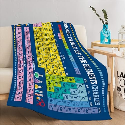 Personalized Baby Blanket Custom Periodic Table Custom Blanket with Name Soft Flannel Throw for Boys Girls Toddlers Infants Kids Newborns Nursery Stroller Crib Decor Baby Gift for Birthday - color: Custom Periodic Table, size: 30"x40"-Toddlers/Pets Size