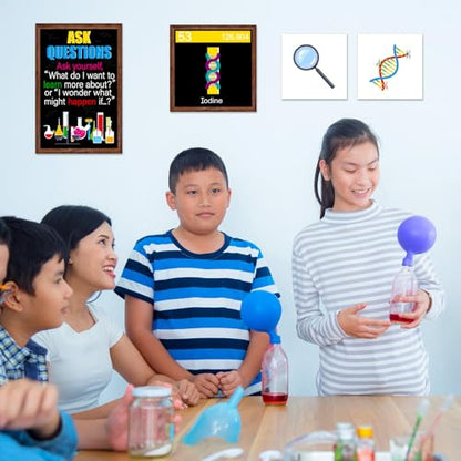 Zonon 27 Pcs Science Bulletin Board Set Science Classroom Decor, Black - color: Black