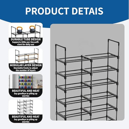 8-Tier 2-Column Modular 3D Printer Filament Storage Rack, 33.4" x 11.8" Metal Filament Spool Holder & Organizer, Holds 96 Spools(1kg), for Home Office Workshop, Tool-Free Assembly