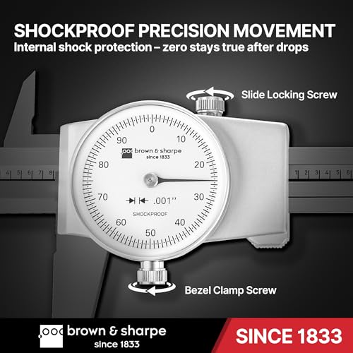Brown & Sharpe 6-Inch Dial Caliper–Precision Stainless Steel Measuring Tool - size: 6 Inch