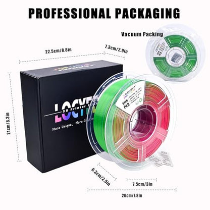 PLA Filament 1.75mm, Silk Rainbow Color PLA Filament, Tri Color 3D Printer Filament Red Blue Green, Fit to AMS, 1kg/Spool - color: Tri-color Red Green Blue