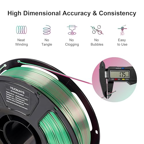 Silk Dual Color Filament Bundle 4KG, 3D Printer Filament 1.75mm - color: Silk Blue Green+red Gold+rose Blue+rose Green
