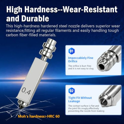 3PK Nozzle for Kobra X/Kobra 4 0.4MM Integrated Hardened Nozzles - style: 3PK