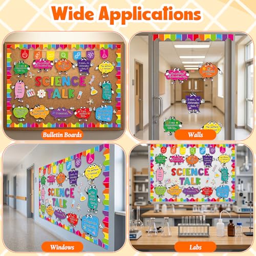 Honoson 53 Pcs Science Bulletin Board Set, Science Classroom Decor, Vibrant - style: Vibrant