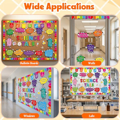 Honoson 53 Pcs Science Bulletin Board Set, Science Classroom Decor, Vibrant - style: Vibrant