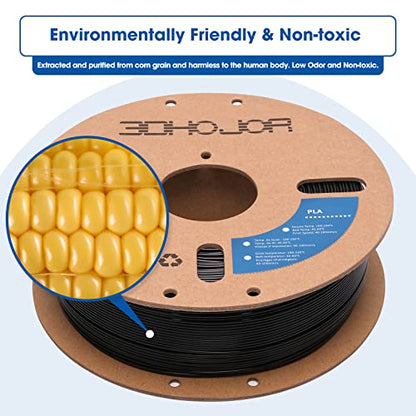 3DHoJor PLA Filament 1.75mm,3D Printing Filament,1kg*2 Cardboard Spool, Fit Most FDM 3D Printer,Dimensional Accuracy +/- 0.03 mm,Vacuum Packaging-2Pack Black - color: 2pack Black