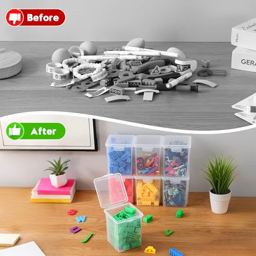 10 Pack Deep Clear Square Storage Box, Craft & Art Marker Organizer - size: Clear Square Medium - 10 Pack