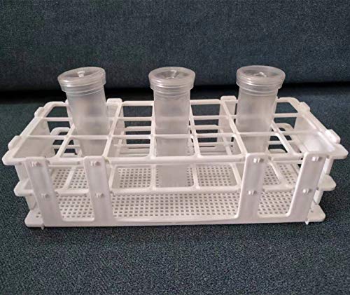 3 Packs Plastic Test Tube Rack, 21 Holes Lab Test Tube Rack Holder for 30mm Test Tubes, White, Detachable (21 Holes) - color: 21 Holes
