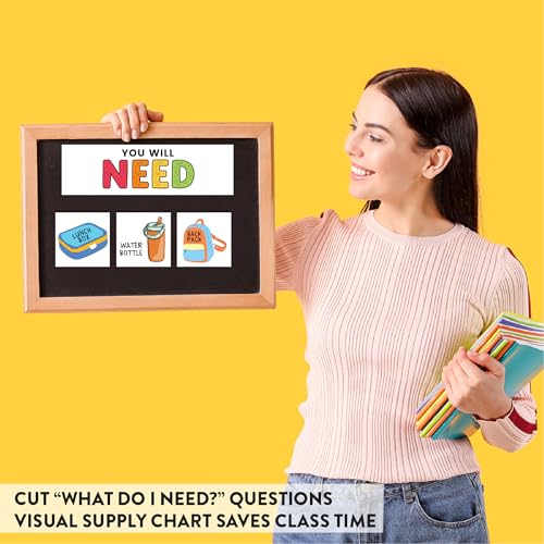 Andaz Press Visual Supply Cards Classroom Poster, You Will Need Visual Supply List for Student Independence, Classroom Directions, Supply Management, DIY 44 Cut Outs Printed on 8.5x11 Cardstock - color: Visual Supply Cards Sign
