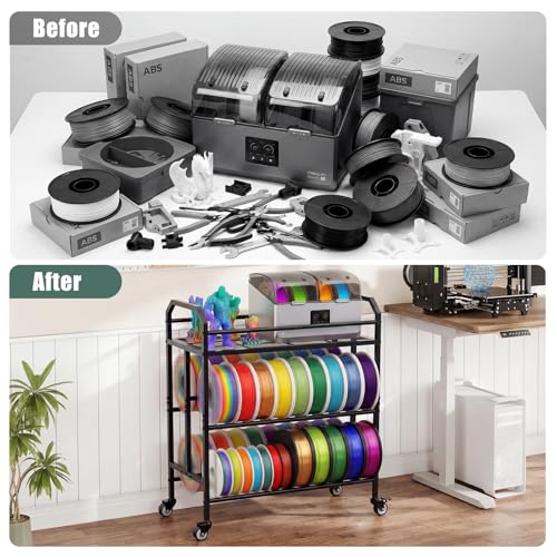 3D Printer Filament Storage Rack Filament Spool Holder with Wheels