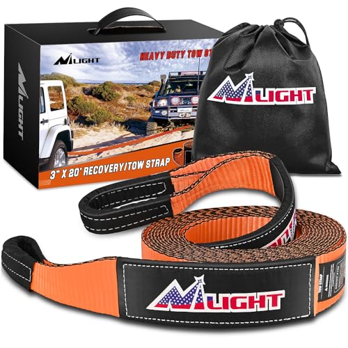 Nilight 3" x 30' Recovery Tow Strap Lab Tested 31,500lbs Break Strength - color: 3in x 30ft Tow Strap