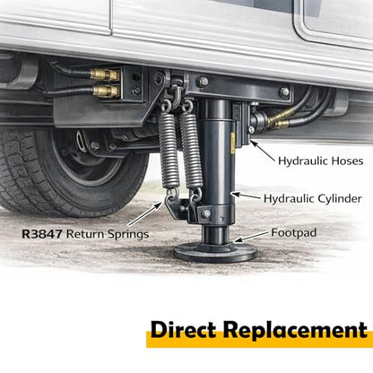 2Pcs R3847 Replacement Spring Kit Compatible with HWH Hydraulic Leveling Jacks, Fits 6,000 & 9,000 lb Systems, Black 13-3/8", Replace AP9867 AP9567 AP9551 AP9306 - color: 2Pcs