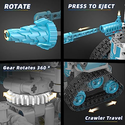 STEM Robot for Kids Ages 8-12, 5-in-1 Remote Control and APP Programmable Robot Toys DIY Building Science Educational Kit, Building Block Birthday Gift for Teen Boys Girls