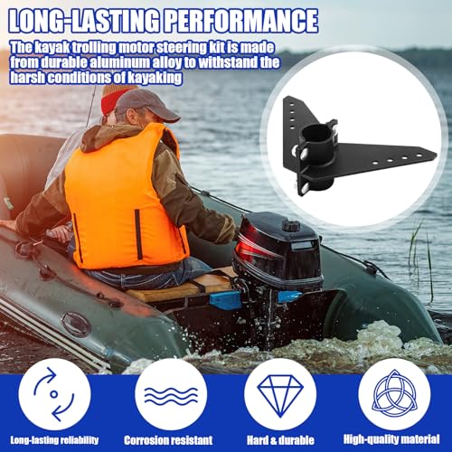MorningRo 2 Sets Steering Triangle Mounting Bracket for NK-180s Brushless Kayak Motor Replacement Parts Kit, Mounted Steering Bracket, Anti Rust Easy Installation