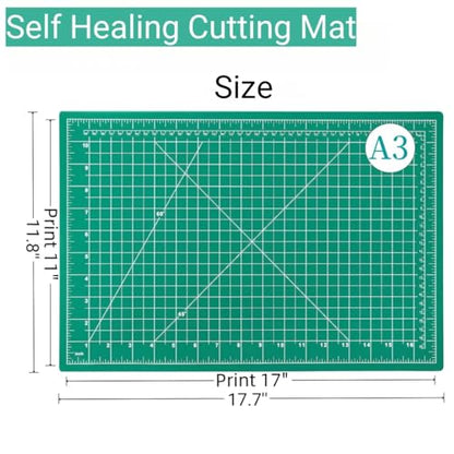 45mm Rotary Cutter and Mat Set, Fabric Cutter Wheel and 12x18 Inch Self Healing Sewing Cutting Mat, Fabric Rotary Cutter with 5pcs Rotary Blades for Quilting Patchworking Crafts, Turquoise - color: Turquoise